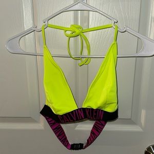 Calvin Klein Neon Green Bikini Top